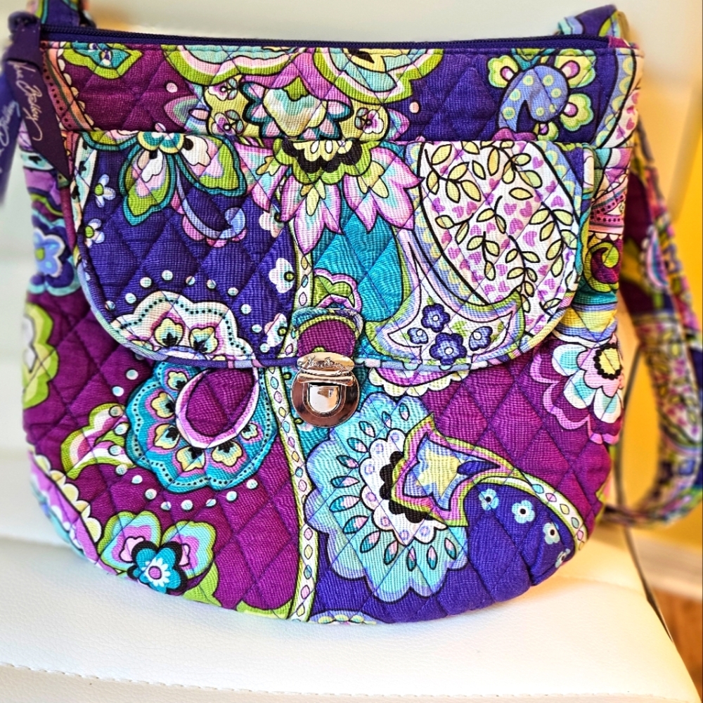 Vera Bradley Saddle style Hipster crossbody bag in retired Heather pattern
